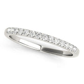 White gold Round Diamond Half Eternity Pave Band with Shared Prong Setting