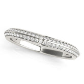 Platinum Double Row Round Diamond Pavé Eternity Band