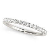 White gold Round Diamond Pavé Eternity Band with Shared Prong Setting