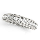 Platinum Round Diamond Channel Set Milgrain Eternity Band