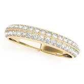 Yellow gold Round Diamond Pave Eternity Band with Milgrain Edging