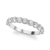 Silver Round Diamond Shared Prong Eternity Band