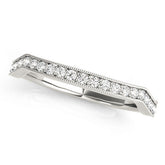 Platinum Milgrain Channel-Set Round Diamond Contour Band