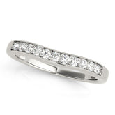 Platinum Channel Set Round Diamond Curved Band