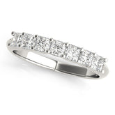 Platinum Princess Cut Diamond Channel Set Eternity Band with Prong Setting