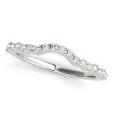 Platinum Curved Pavé Round Diamond Eternity Band with U-Prong Setting
