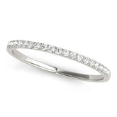 Silver Round Diamond Pavé Set Half Eternity Band with Shared Prong Setting
