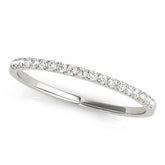 Silver Round Diamond Pavé Set Thin Band