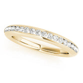 Yellow gold Round Diamond Channel Set Comfort Fit Band
