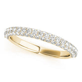 Yellow gold Round Diamond Pave Eternity Band with Shared Prong Setting