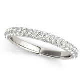 White gold Round Diamond Pave Eternity Band with Shared Prong Setting