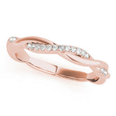 Rose gold Twisted Pavé Round Diamond Infinity Band