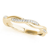 Yellow gold Twisted Pavé Round Diamond Infinity Band