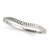 Platinum Braided Milgrain White Gold Contour Band