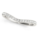 Platinum Diamond Pavé Curved Wedding Band