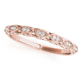 Rose gold Marquise Diamond Pave Eternity Band with Bezel Setting