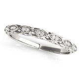White gold Marquise Diamond Pave Eternity Band with Bezel Setting