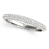 White gold Round Diamond Pave Set Eternity Band with Shared Prong Setting