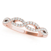 Rose gold Infinity Twist Diamond Pavé Band with Round Stones and Prong Setting