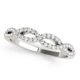 White gold Infinity Twist Diamond Pavé Band with Round Stones and Prong Setting