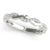 Platinum Round Diamond Twist Eternity Band with Pavé Setting