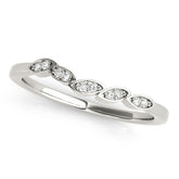 Platinum Marquise Diamond Leaf Eternity Band with Bezel Setting