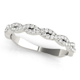 Silver Twisted Diamond Pavé Round Eternity Band with Shared Prong Setting