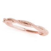 Rose gold Milgrain Twist Beaded Band
