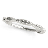 Silver Milgrain Twist Beaded Band