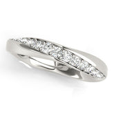 White gold Pave Round Diamond Twist Band