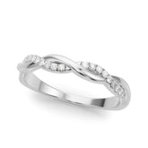 White gold Twisted Pave Round Diamond Infinity Band