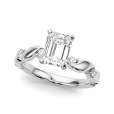 Silver Radiant Solitaire Twisted Band with Prong Setting
