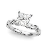 Silver Princess Solitaire Twisted Band with Prong Setting