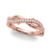 Rose gold Pavé Round Diamond Twist Band with Channel Setting