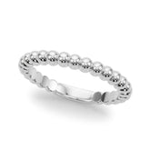 Silver Beaded Round Stone Eternity Band with Bezel Setting