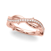 Rose gold Pavé Round Diamond Twist Band with Bezel Setting