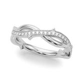 Platinum Pavé Round Diamond Twist Band with Bezel Setting