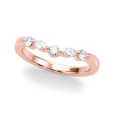 Rose gold Marquise and Round Diamond Half Eternity Band with Prong Setting