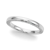 Silver Pavé Round Diamond Channel-Set Platinum Band