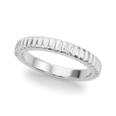Silver Silver Ribbed Eternity Band