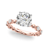 Rose gold Round Solitaire Diamond Bezel-Set Eternity Band with Prong Setting