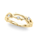 Yellow gold Prong Set Round Diamond Twist Band