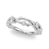 White gold Prong Set Round Diamond Twist Band