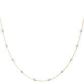 Rose gold Bezel-Set Round Diamond Station Necklace