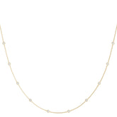 Yellow gold Bezel-Set Round Diamond Station Necklace
