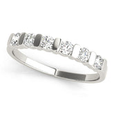 Platinum Channel Set Round Diamond Half Eternity Band