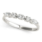 Platinum Prong Set Round Diamond Half-Eternity Band