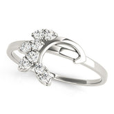 Platinum Marquise Cluster Bypass Ring with Prong Setting