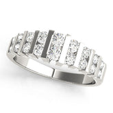 White gold Channel-Set Round Diamond Multi-Row Band