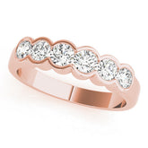 Rose gold Round Diamond Scalloped Bezel Set Eternity Band
